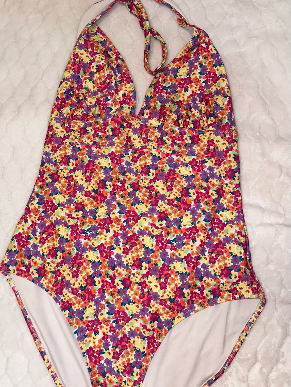 Old Navy Vibrant Floral Halter One-Piece Swimsuit - Multicolor Sz Lg
